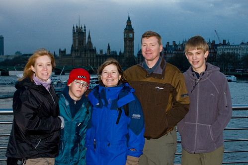 On bridge with Big Ben behind