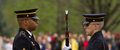 Inspecting the rifle