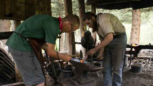 Matthew working on the dinner bell