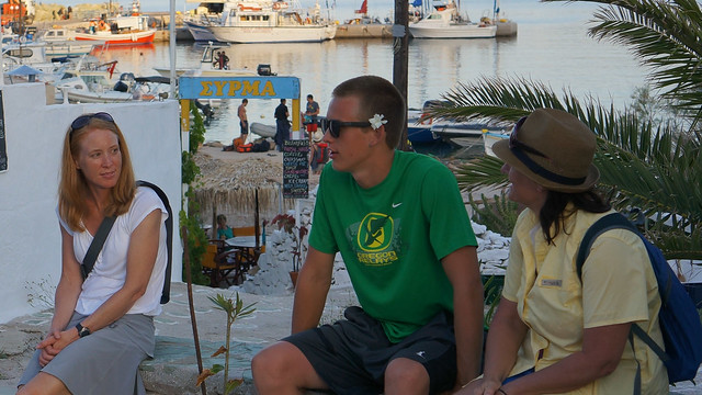 Waiting for the bus to Folegandros Chora